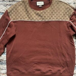 Gucci Tan and Brown Crewneck Sweater